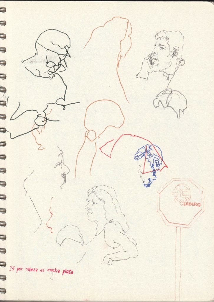 Notebook's anotations of the enviroment, made with colors and mixed technique