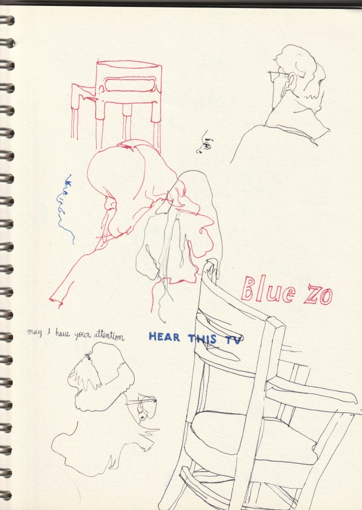 Notebook's anotations of the enviroment, made with colors and mixed technique