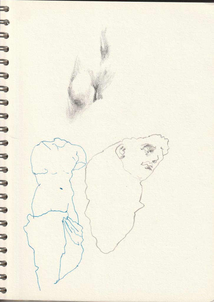 Notebook's anotations of the enviroment, made with colors and mixed technique